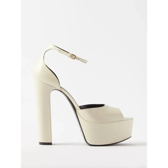 Saint Laurent Shoes - Saint Laurent Jodie 95 Platform Sandals in Pearl 39 9 With Box Womens High Heels